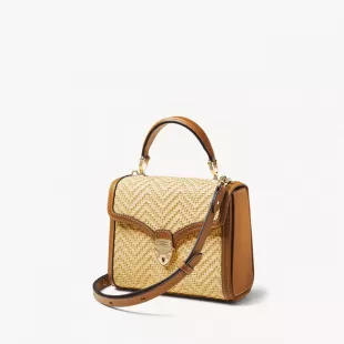 Raffia Top Handle Bag.