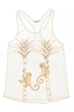 White Monkeys Fish Net Tank Top