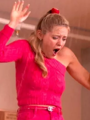 Elle S01 Lexi Minetree One Shoulder Pink Sweater
