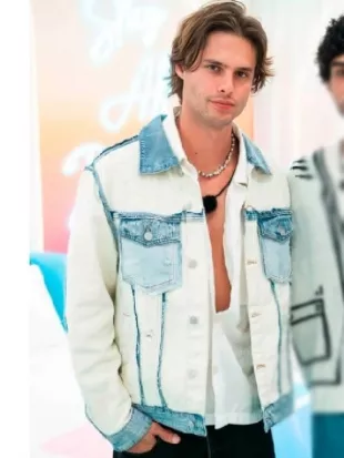 Love Island USA S08 Bryce Dettloff Off-White Denim Jacket