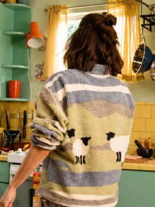 Zoey Deutch Voicemails For Isabelle 2026 Sheep Fleece Sweatshirt