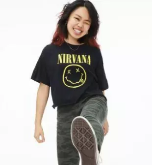 Nirvana Cropped Graphic Tee