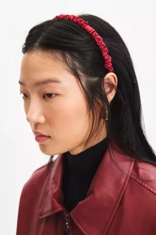 Ruffle Satin Headband