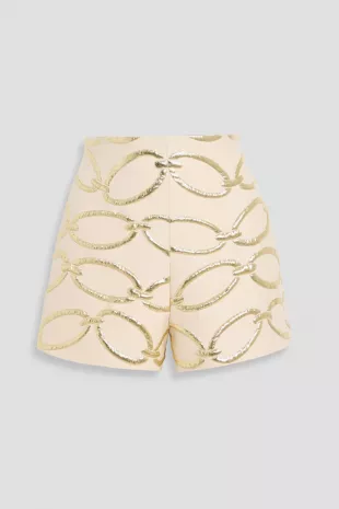 Metallic Wool-blend Cloqué Shorts