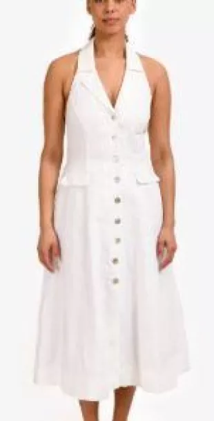 Masha Linen Dress in White