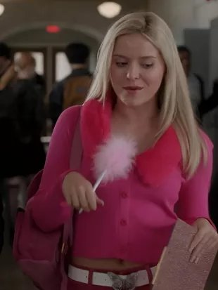 Elle 2026 Lexi Minetree Pink Fur Collar Cardigan