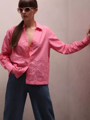 Pink Texttured Cotton Shirt