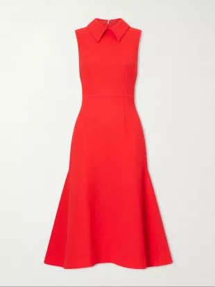 Leontine Wool-crepe Midi Dress