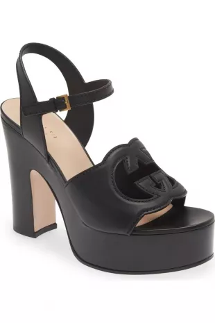 Cutout Platform Heeled Sandals