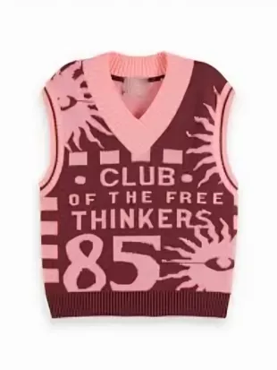 Taskmaster AU S04 Celia Pacquola Pink Knitted Spencer Vest