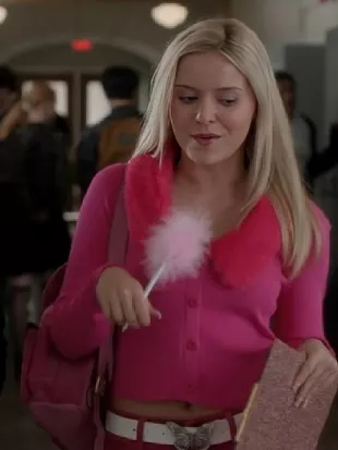 Elle 2026 Lexi Minetree Pink Fur Collar Cardigan