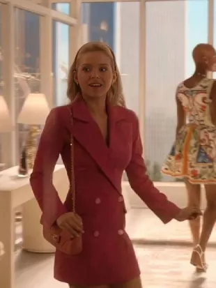Elle Lexi Minetree Pink Double-Breasted Blazer