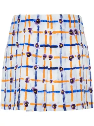 Saraband-print Silk Skirt