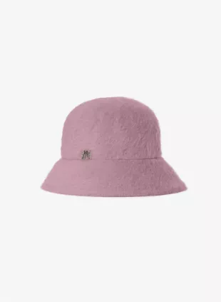 Pink Wool Cloche Hat With fur Effect