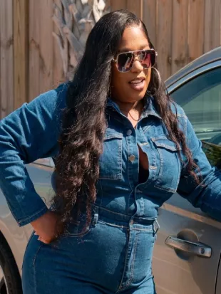 Belle Collective S8 Lateshia Pearson Denim Wide Leg Jumpsuit