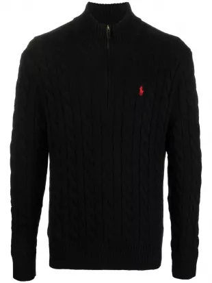 Cable-knit Half-zip Jumper