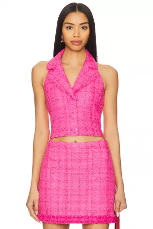 Meri Cropped Halter Blazer Top