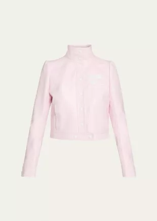 Textured Vinyl Crop Jacket
