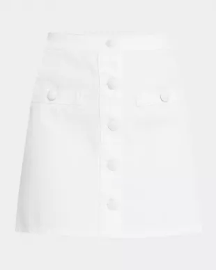 Kris Button-Front Denim Mini Skirt