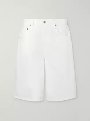 Court Denim Straight-Leg Shorts
