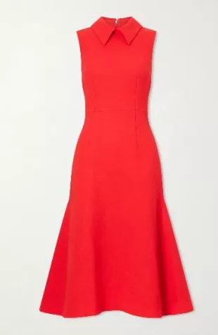 Leontine Wool-crepe Midi Dress