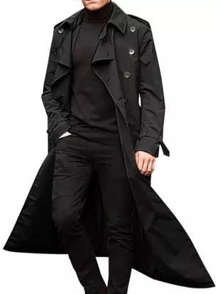 Mens Overcoat Full Length Trench Coat