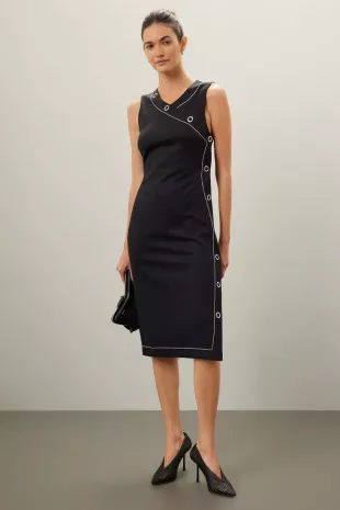 Asymmetric Snap Dress