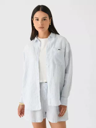 Oversized Striped Linen Shirt