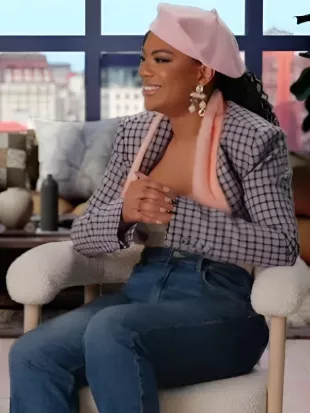 Riley Burruss Next Gen NYC S02 Fur Trim Plaid Jacket