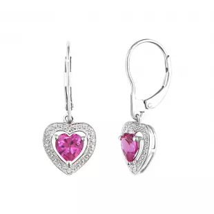 Sapphire Dangling Heart Earrings