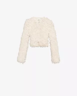 White Furry Wool Jacket
