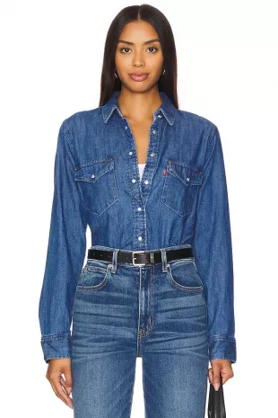 Blue Denim Western Shirt