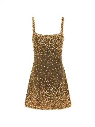Gold Sequin Mini Dress