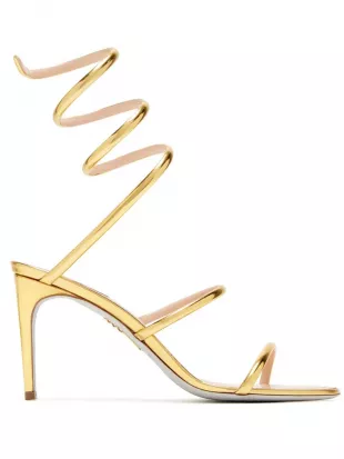 Gold Metallic Wrap Sandals