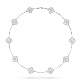 Diamond Alhambra Motif Necklace