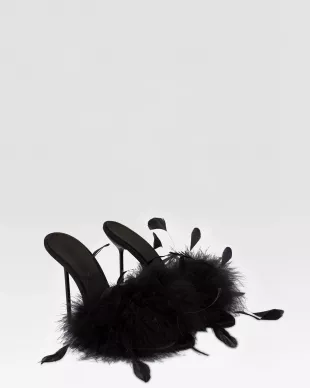 Black Feather Mules