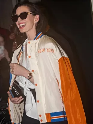 Anne Hathaway Knicks Varsity Jacket