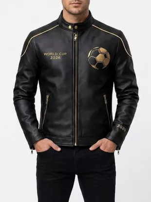 World Cup 2026 Black Leather Jacket