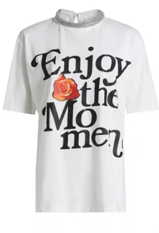 Enjoy The Moment Crystal Necklace T Shirt