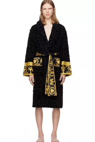 Versace  Black 'I Heart Baroque' Bathrobe