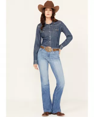Women’s Claire Medium Wash High Rise Slim Trouser Stretch Denim Jeans