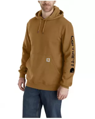 Men’s Loose Fit Midweight Logo Sleeve Graphic Hooded Sweatshirt