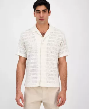 Andre Knit Tonal Stripe Camp Shirt