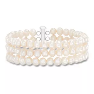 5-6mm Cultured Pearl Three Strand Bracelet
