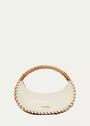 Aiko Woven Leather Top-Handle Bag