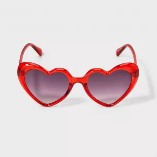 Women’s Heart Sunglasses in Red