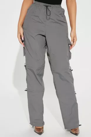 Bet On It Cargo Parachute Pant Grey