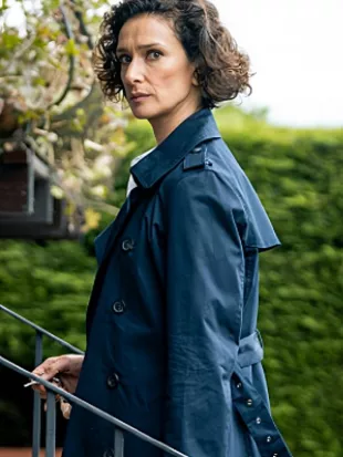 Coldwater S01 Indira Varma Blue Trench Coat