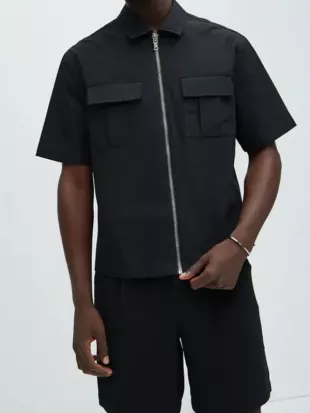 Zatima S04 Cameron Fuller Black Zip Front Shirt