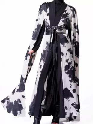 Zatima S04 Crystal Renee Cow Print Robe